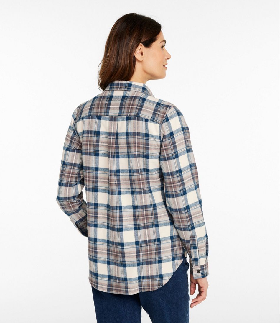 Women's Scotch Plaid Flannel Shirt, Quarter-Zip | L.L.Bean Recommended