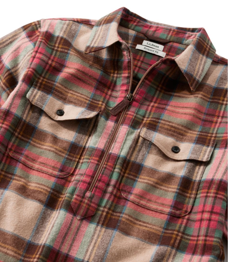 Women's Scotch Plaid Flannel Shirt, Quarter-Zip | L.L.Bean Recommended