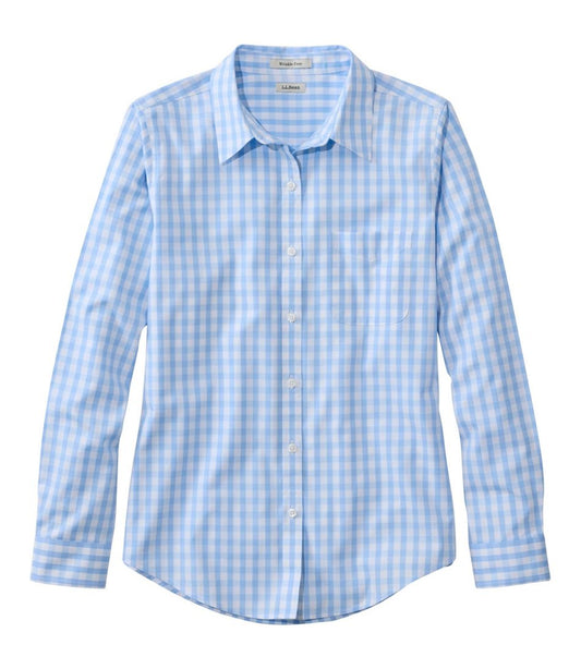 Women's Wrinkle-Free Pinpoint Oxford Shirt, Long-Sleeve Relaxed Fit Plaid | L.L.Bean Exclusive