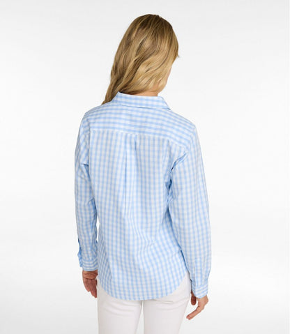 Women's Wrinkle-Free Pinpoint Oxford Shirt, Long-Sleeve Relaxed Fit Plaid | L.L.Bean Exclusive