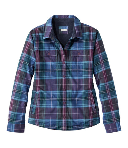 Women's Fleece-Lined Flannel Shirt, Snap-Front Plaid | L.L.Bean Classic