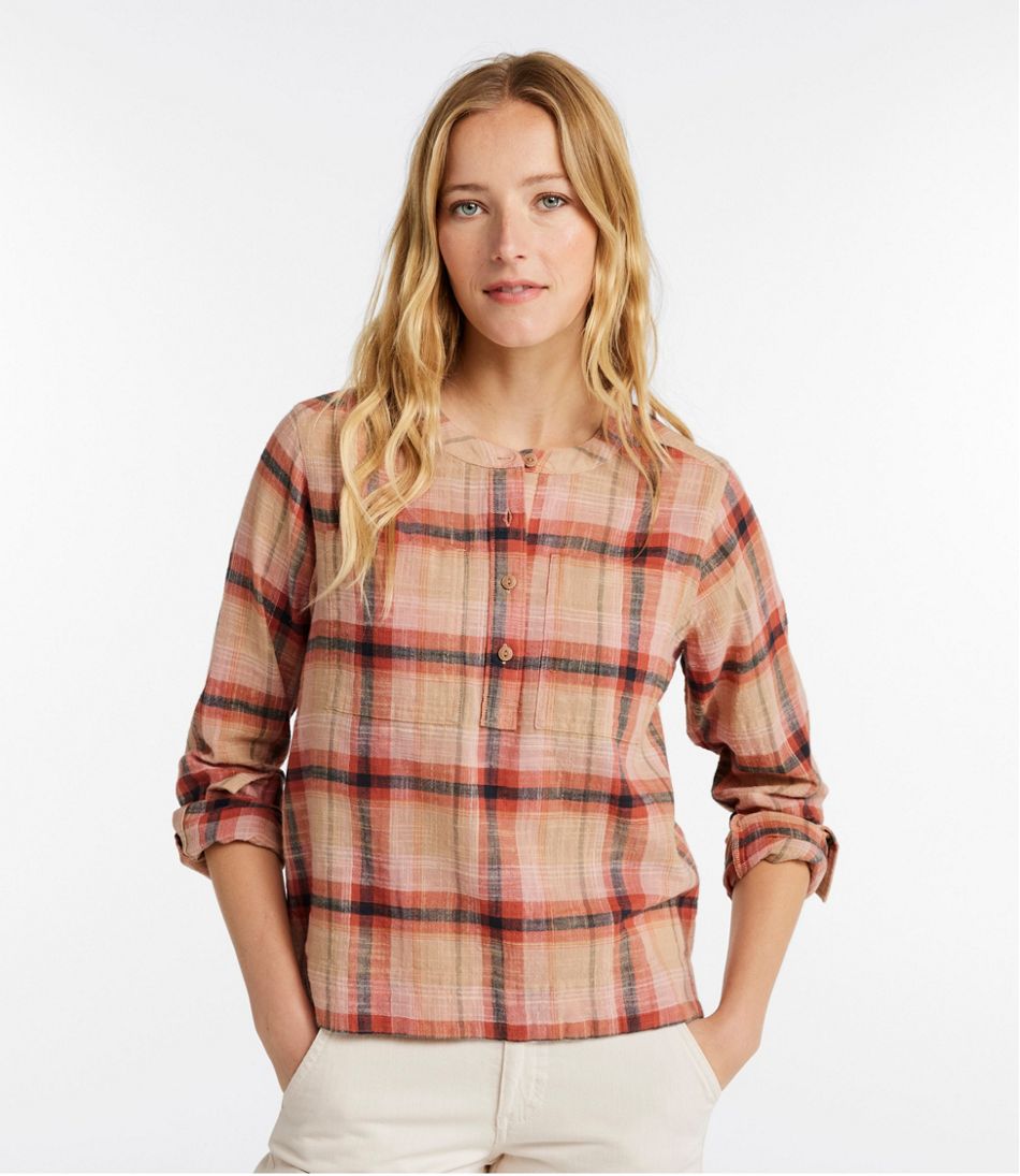 Women's L.L.Bean Day Breeze Shirt, Long-Sleeve Collarless | L.L.Bean Everyday