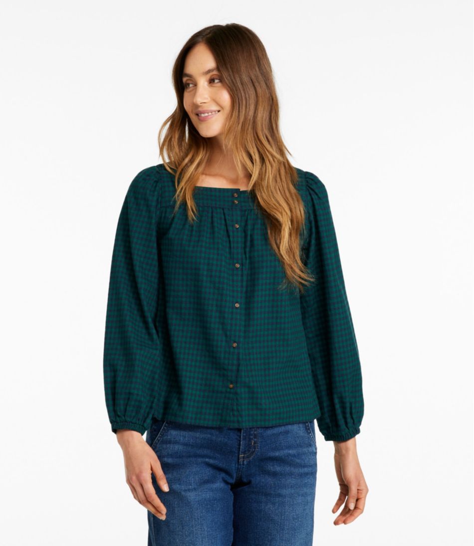 Women's Whisperweight Flannel Shirt, Squareneck | L.L.Bean Value