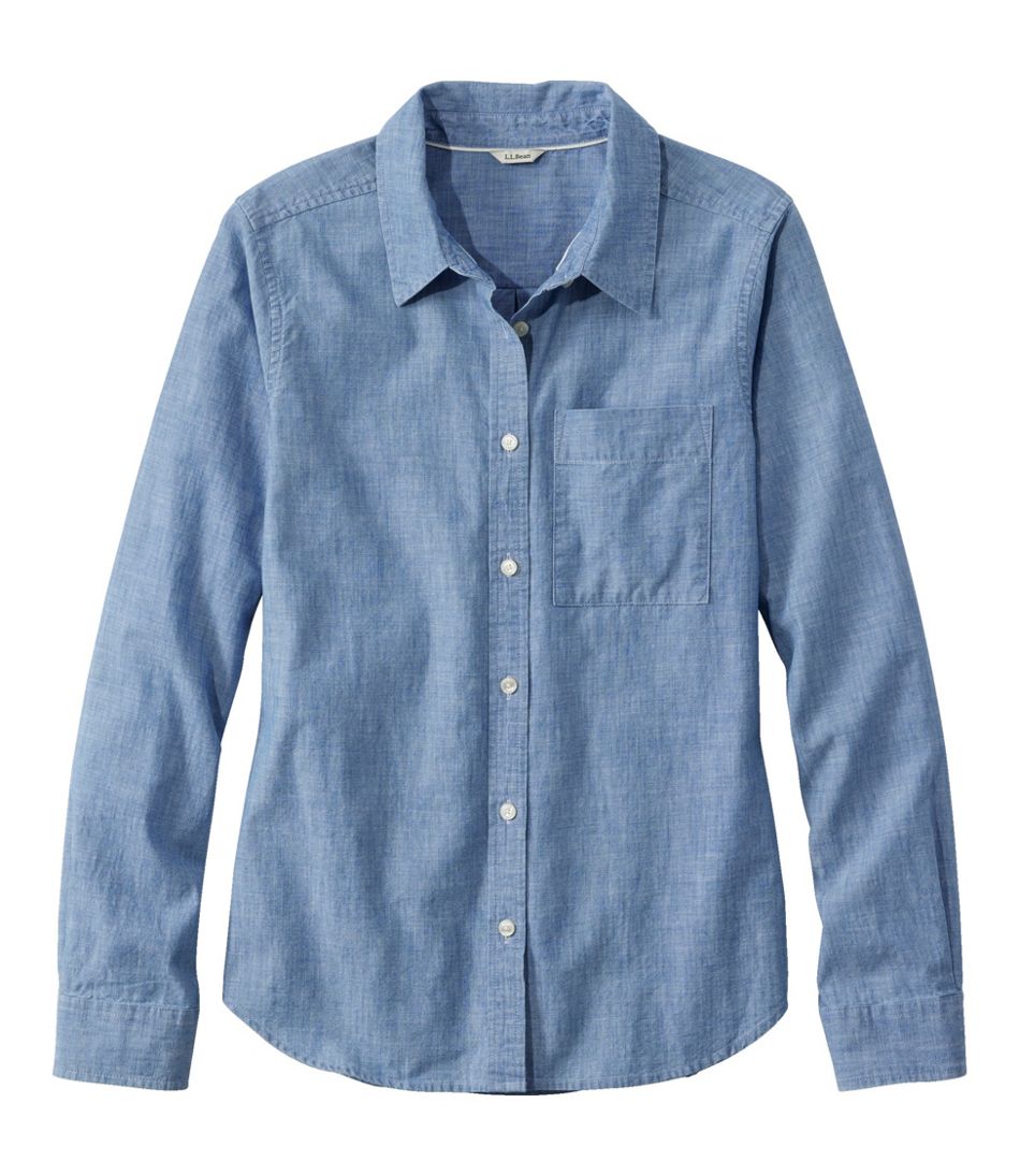 Women's Essential Cotton Shirt, Chambray Long Sleeve | L.L.Bean Latest