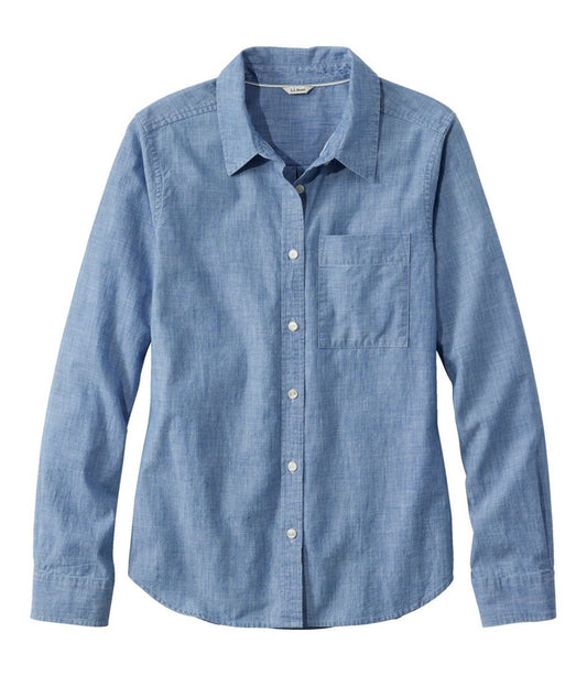 Women's Essential Cotton Shirt, Chambray Long Sleeve | L.L.Bean Latest