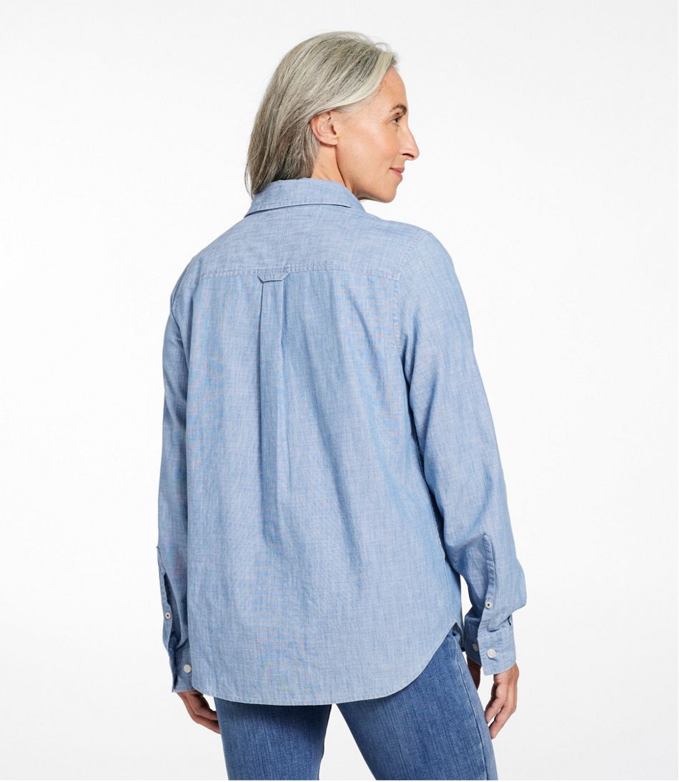 Women's Essential Cotton Shirt, Chambray Long Sleeve | L.L.Bean Latest