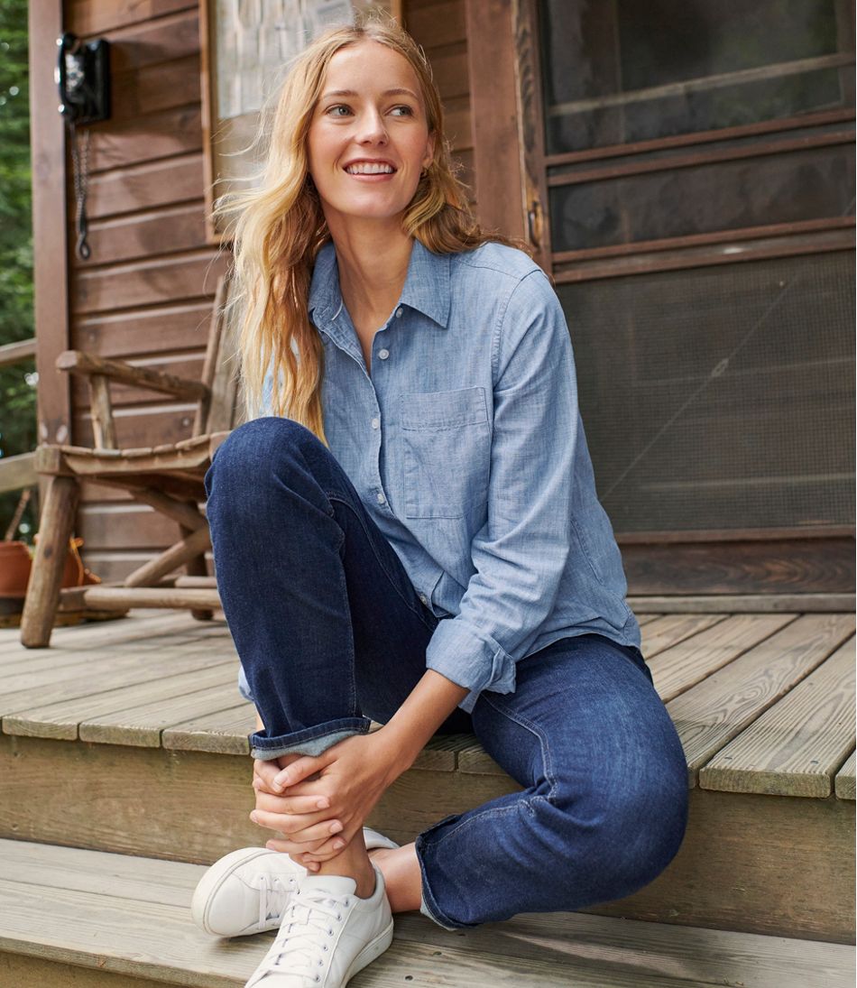 Women's Essential Cotton Shirt, Chambray Long Sleeve | L.L.Bean Latest
