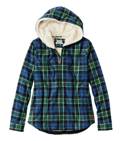 Women's Scotch Plaid Flannel Shirt, Sherpa-Lined Zip Hoodie | L.L.Bean Best Seller