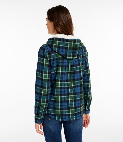 Women's Scotch Plaid Flannel Shirt, Sherpa-Lined Zip Hoodie | L.L.Bean Best Seller