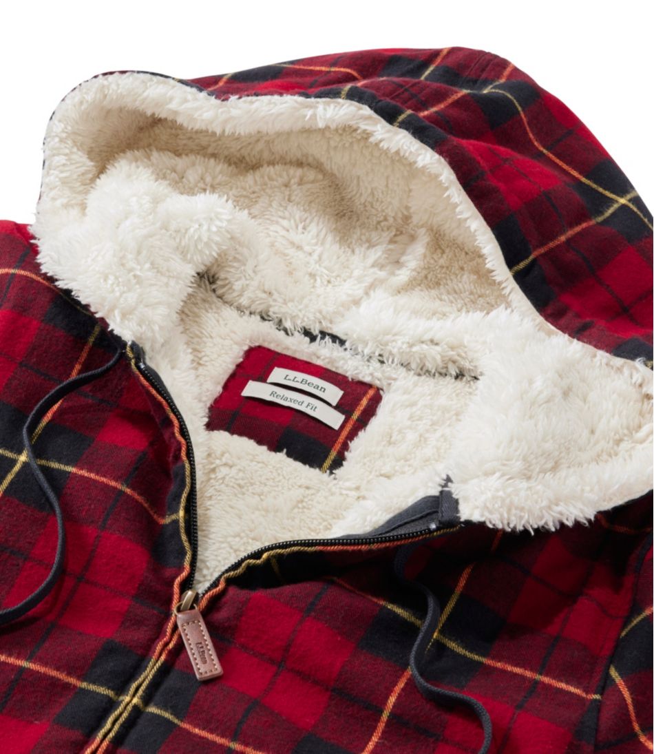 Women's Scotch Plaid Flannel Shirt, Sherpa-Lined Zip Hoodie | L.L.Bean Best Seller