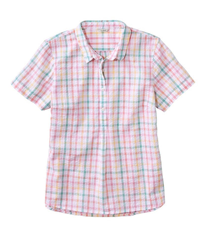 Women's Vacationland Seersucker Shirt, Short-Sleeve Popover Plaid | L.L.Bean Exclusive