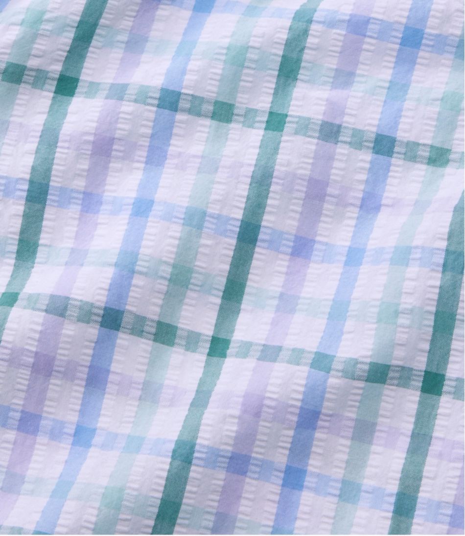 Women's Vacationland Seersucker Shirt, Short-Sleeve Popover Plaid | L.L.Bean Exclusive