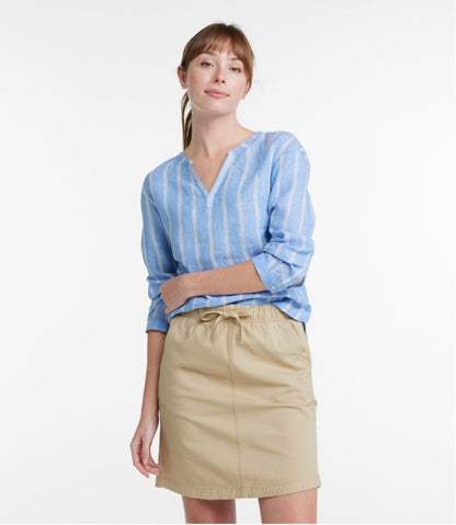 Women's Premium Washable Linen Shirt, Splitneck Stripe | L.L.Bean Great Value