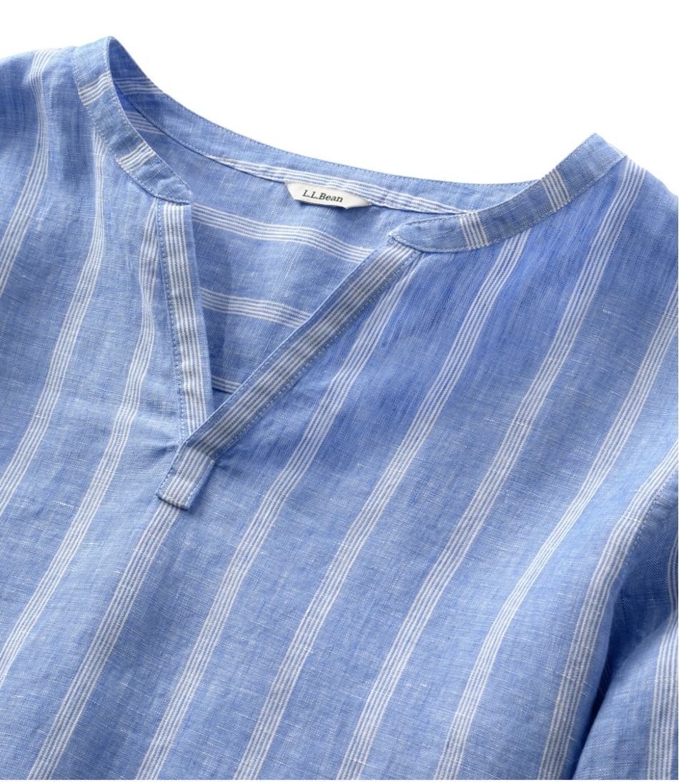 Women's Premium Washable Linen Shirt, Splitneck Stripe | L.L.Bean Great Value