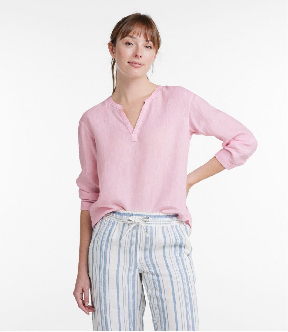 Women's Premium Washable Linen Shirt, Splitneck | L.L.Bean Latest