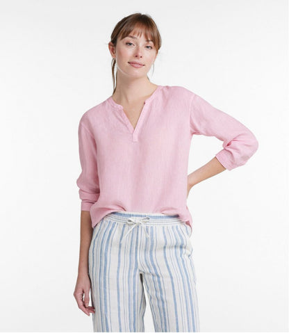 Women's Premium Washable Linen Shirt, Splitneck | L.L.Bean Latest