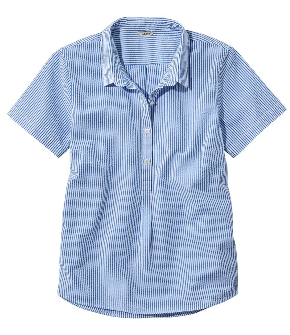 Women's Vacationland Seersucker Shirt, Short-Sleeve Popover Stripe | L.L.Bean Featured