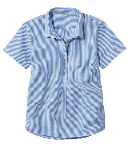 Women's Vacationland Seersucker Shirt, Short-Sleeve Popover Stripe | L.L.Bean Featured