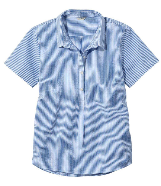 Women's Vacationland Seersucker Shirt, Short-Sleeve Popover Stripe | L.L.Bean Featured