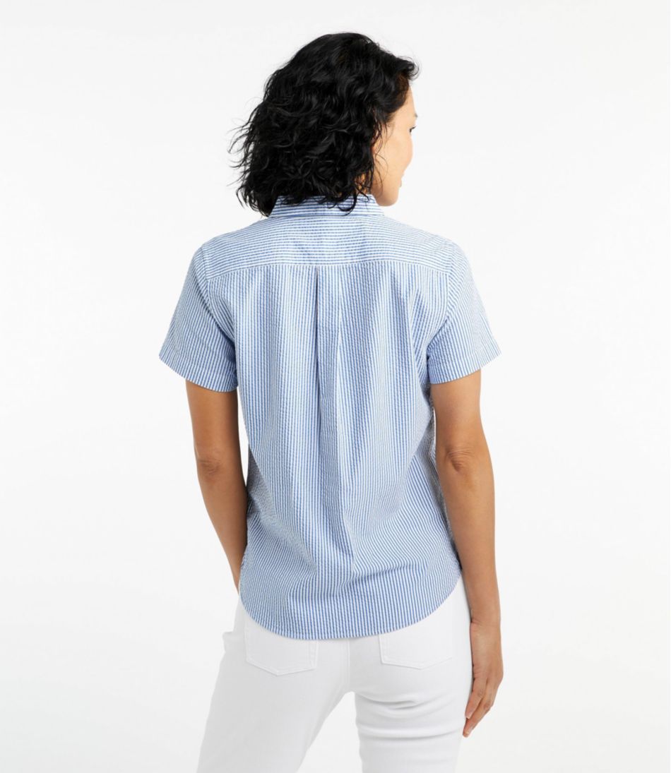 Women's Vacationland Seersucker Shirt, Short-Sleeve Popover Stripe | L.L.Bean Featured