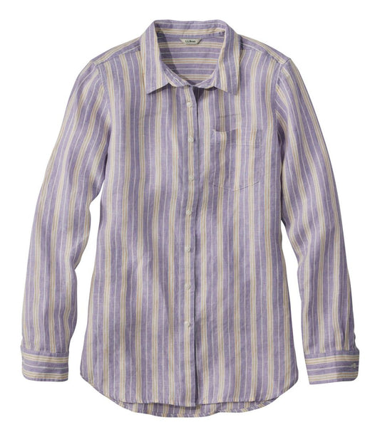 Women's Premium Washable Linen Shirt, Tunic Stripe | L.L.Bean Popular