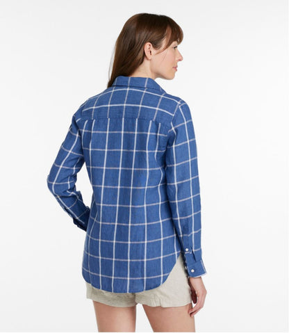 Women's Premium Washable Linen Shirt, Tunic Stripe | L.L.Bean Popular
