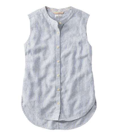 Women's Signature Linen-Blend Button-Front Shirt, Sleeveless | L.L.Bean Recommended