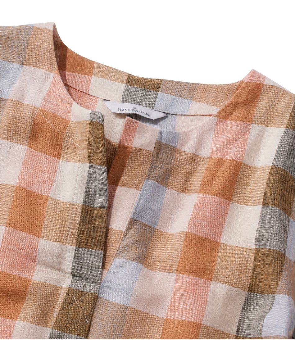 Women's Signature Linen-Blend Splitneck Shirt, Short-Sleeve | L.L.Bean Classic