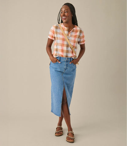 Women's Signature Linen-Blend Splitneck Shirt, Short-Sleeve | L.L.Bean Classic