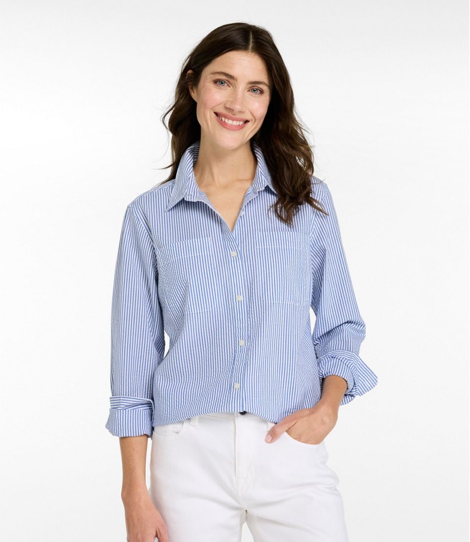 Women's Vacationland Seersucker Shirt, Long-Sleeve | L.L.Bean Everyday