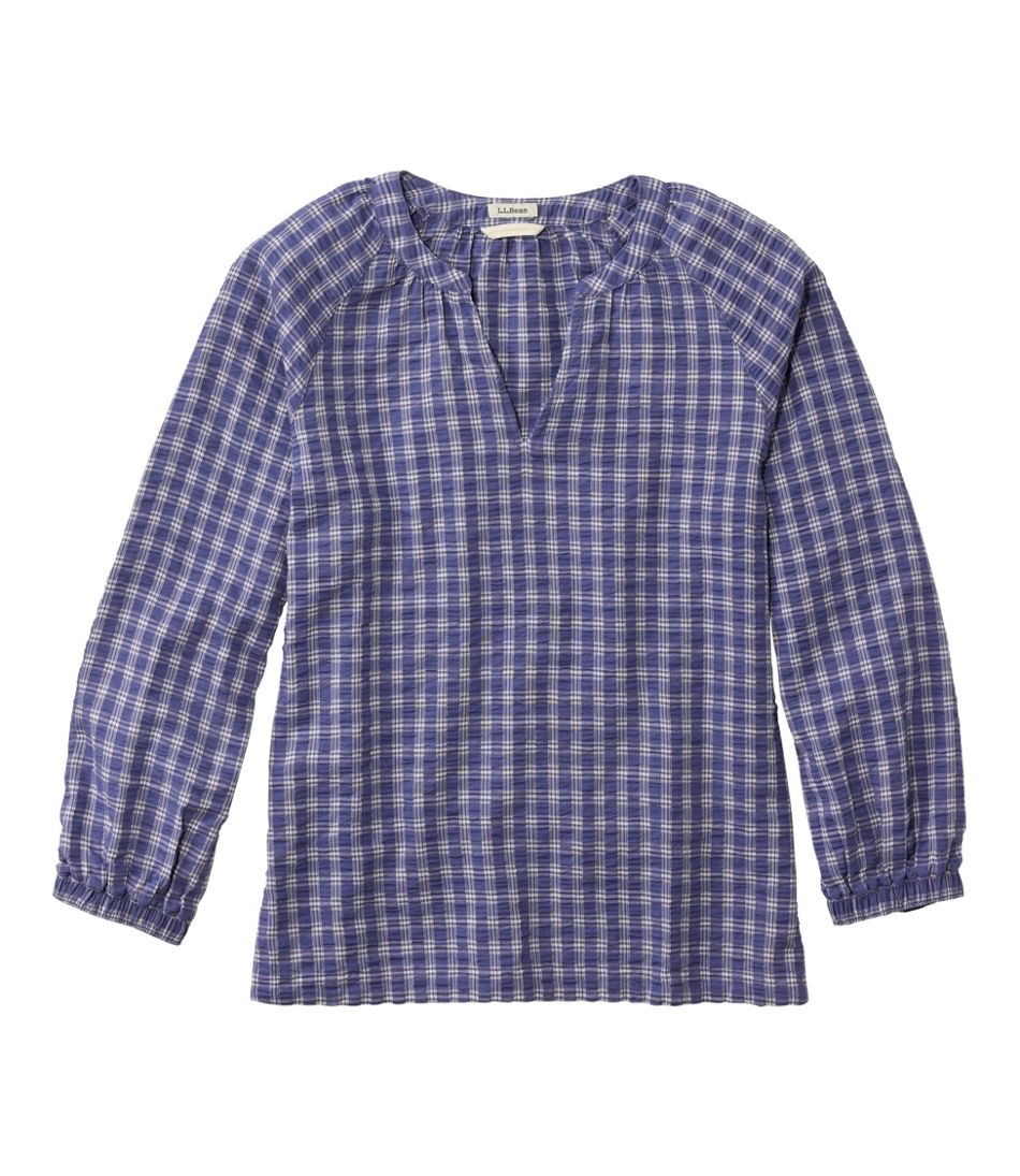 Women's Bean's Seacoast Seersucker Splitneck Shirt | L.L.Bean Latest