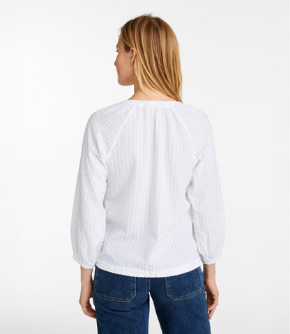 Women's Bean's Seacoast Seersucker Splitneck Shirt | L.L.Bean Latest