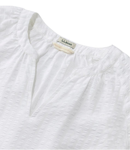 Women's Bean's Seacoast Seersucker Splitneck Shirt | L.L.Bean Latest