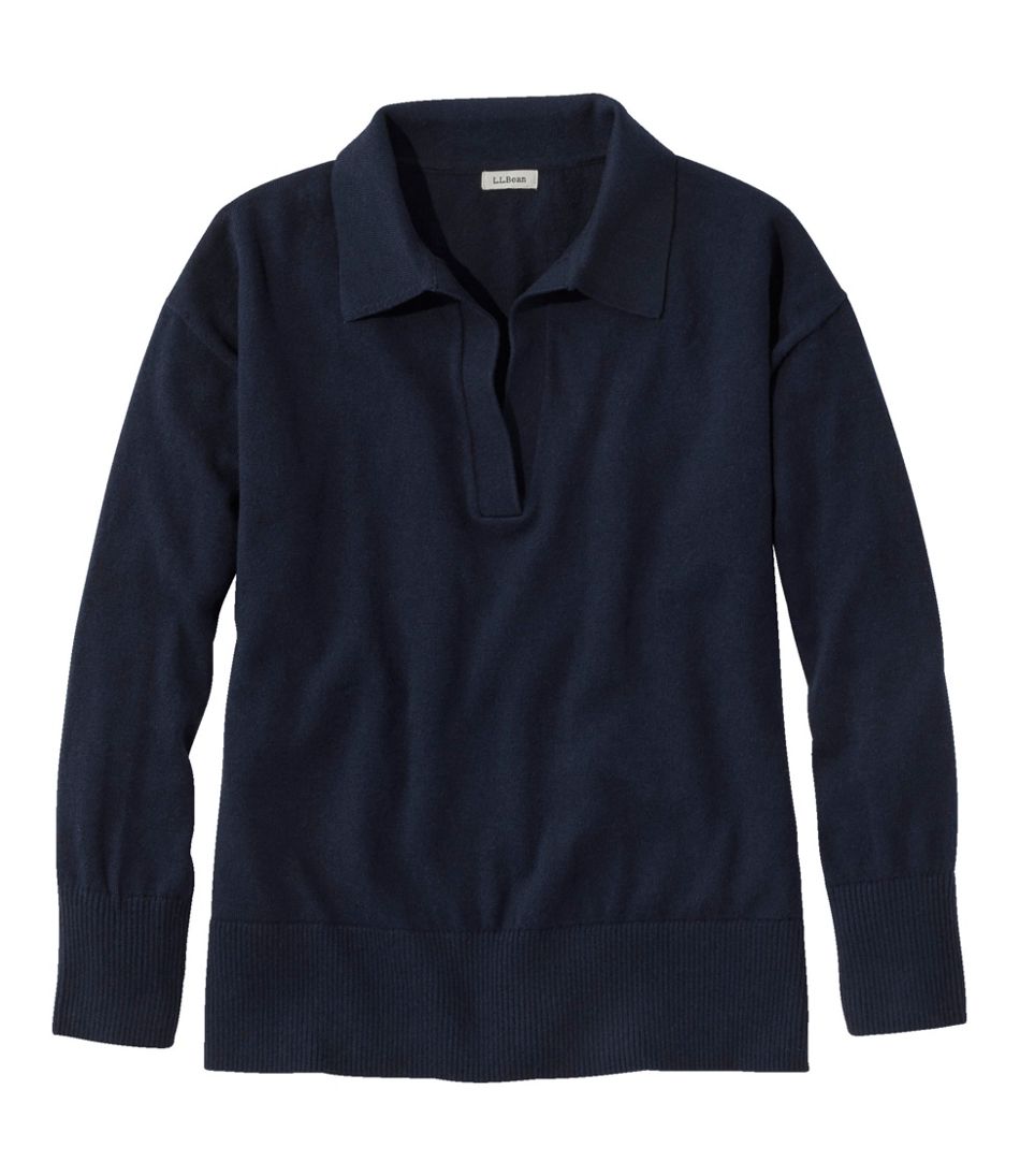 Women's Cotton/Cashmere Sweater, Polo | L.L.Bean Popular