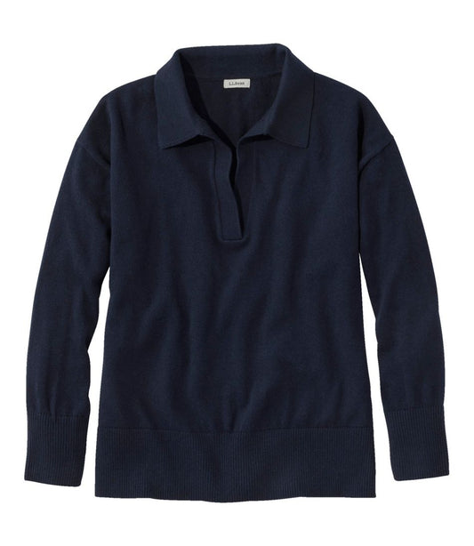 Women's Cotton/Cashmere Sweater, Polo | L.L.Bean Popular
