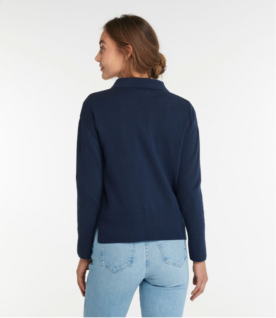 Women's Cotton/Cashmere Sweater, Polo | L.L.Bean Popular
