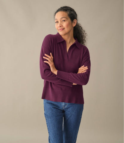 Women's Cotton/Cashmere Sweater, Polo | L.L.Bean Popular