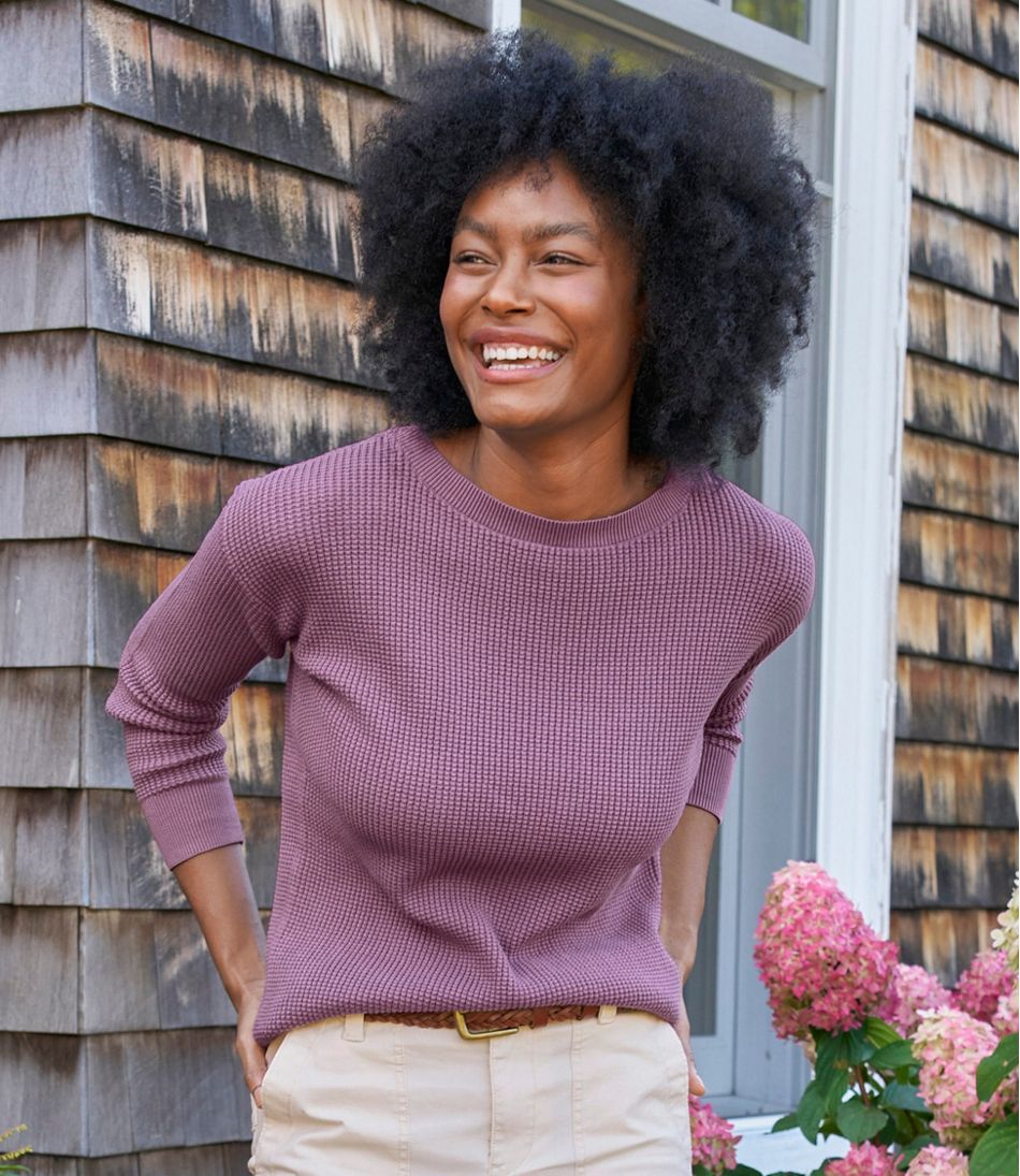 Women's Sunwashed Waffle Sweater, Pullover | L.L.Bean Classic
