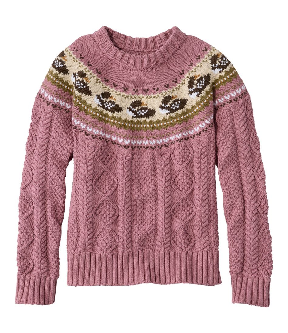 Women's Signature Cotton Fisherman Sweater, Crewneck Novelty | L.L.Bean Essential