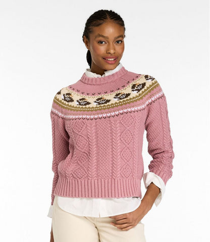 Women's Signature Cotton Fisherman Sweater, Crewneck Novelty | L.L.Bean Essential