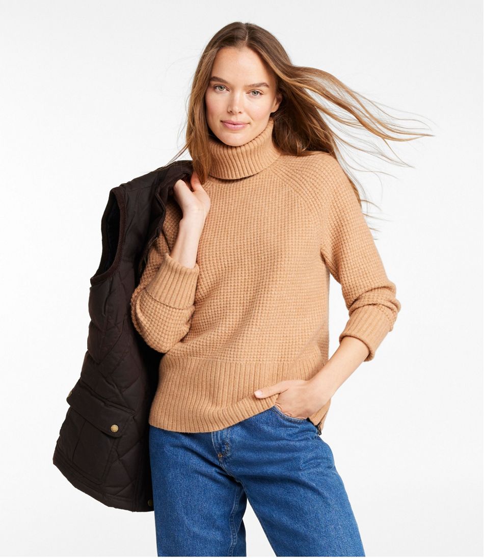 Women's SuperSoft Waffle Sweater, Turtleneck | L.L.Bean Great Value