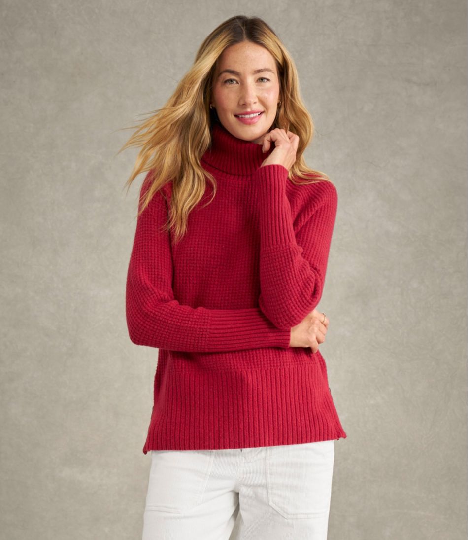 Women's SuperSoft Waffle Sweater, Turtleneck | L.L.Bean Great Value