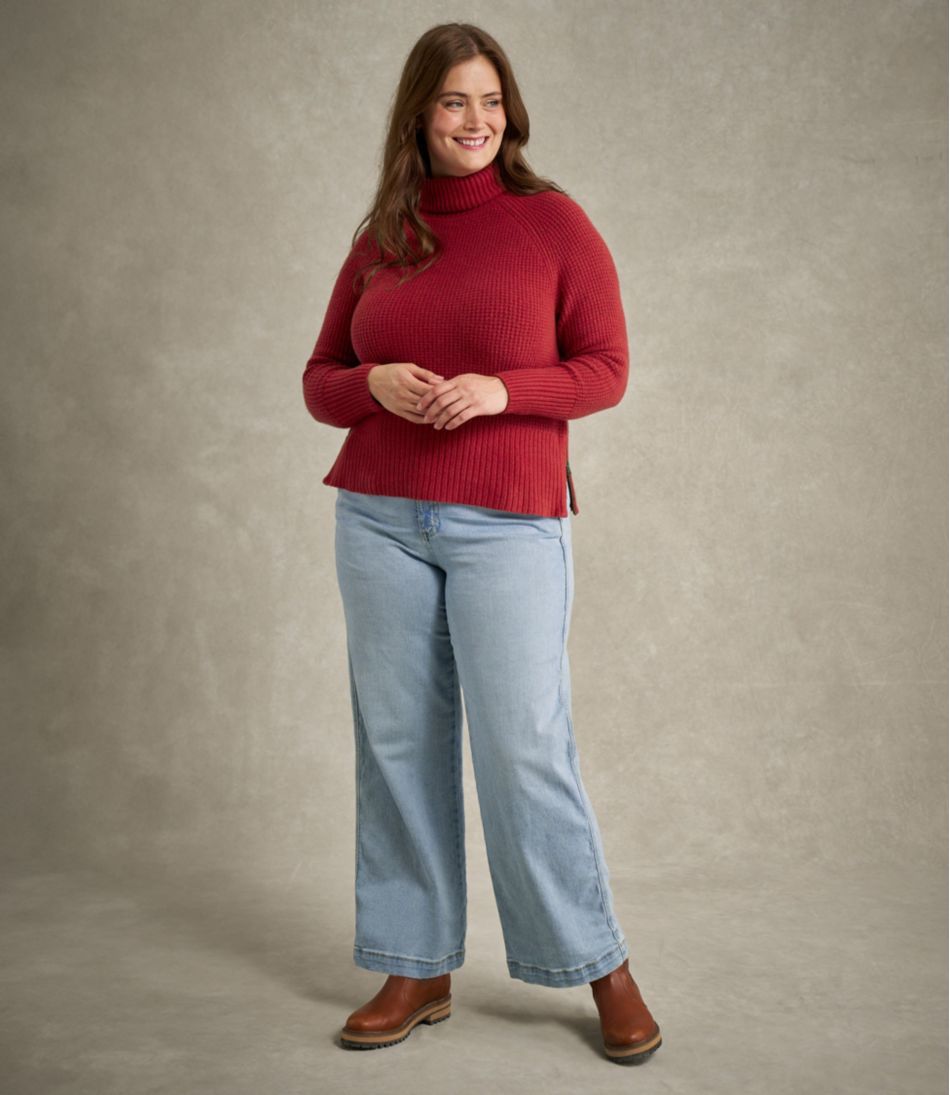 Women's SuperSoft Waffle Sweater, Turtleneck | L.L.Bean Great Value
