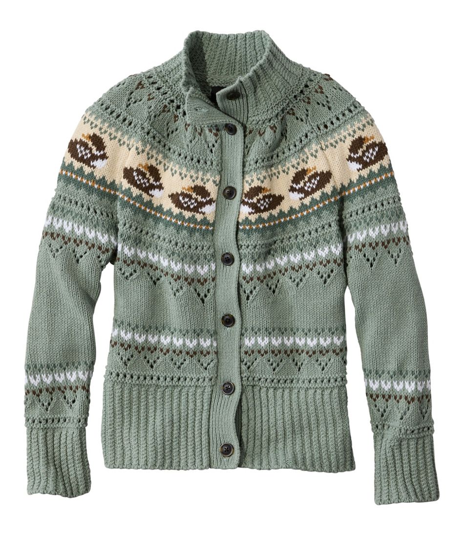 Women's Signature Cotton Fisherman Sweater, Short Cardigan Fair Isle | L.L.Bean Latest