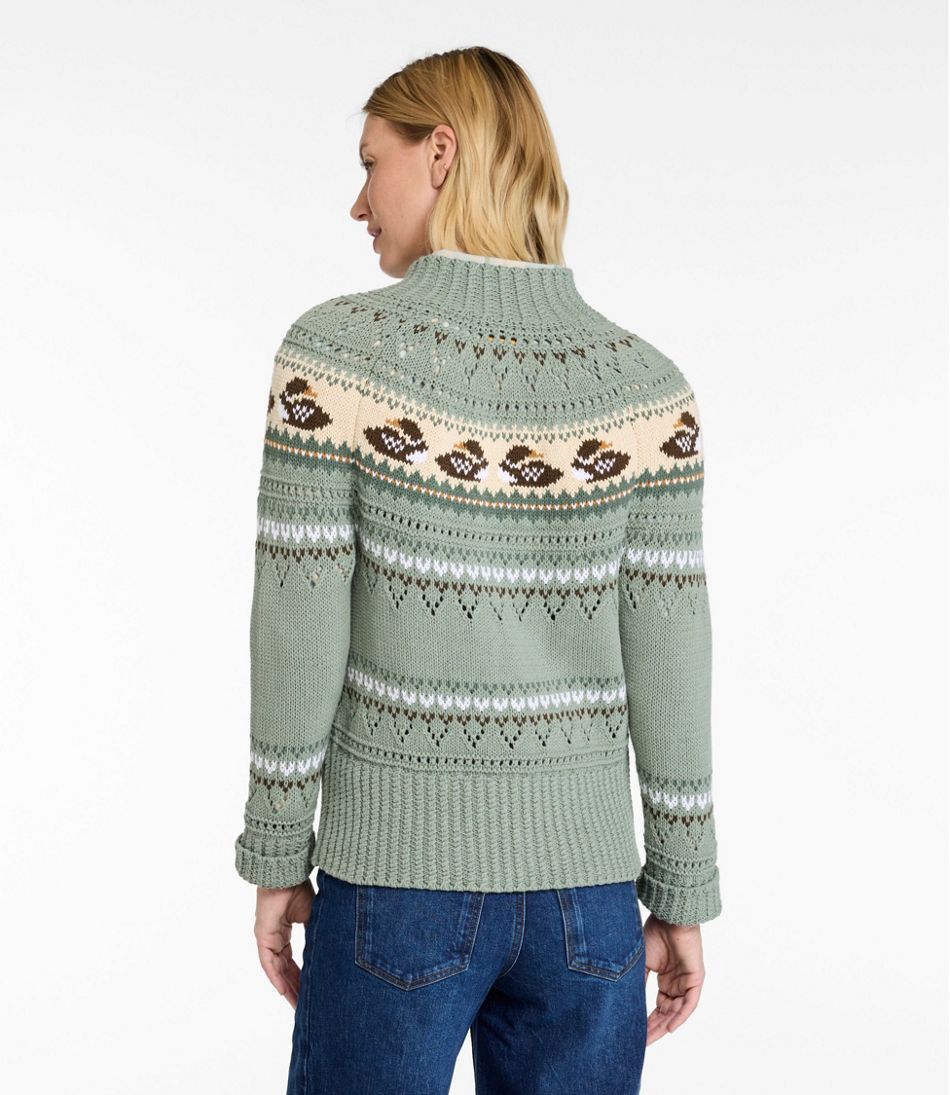 Women's Signature Cotton Fisherman Sweater, Short Cardigan Fair Isle | L.L.Bean Latest