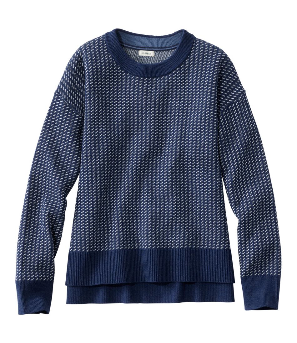 Women's Wicked Soft Cotton/Cashmere Crewneck Sweater, Pattern | L.L.Bean Trending