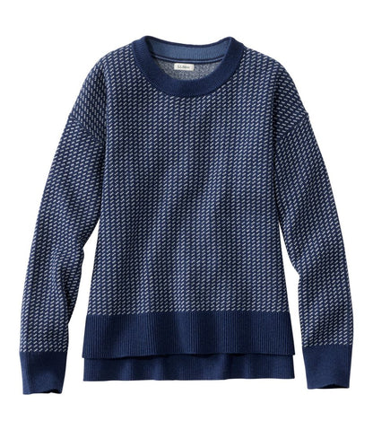 Women's Wicked Soft Cotton/Cashmere Crewneck Sweater, Pattern | L.L.Bean Trending