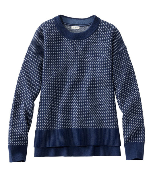 Women's Wicked Soft Cotton/Cashmere Crewneck Sweater, Pattern | L.L.Bean Trending