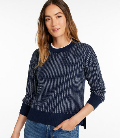 Women's Wicked Soft Cotton/Cashmere Crewneck Sweater, Pattern | L.L.Bean Trending