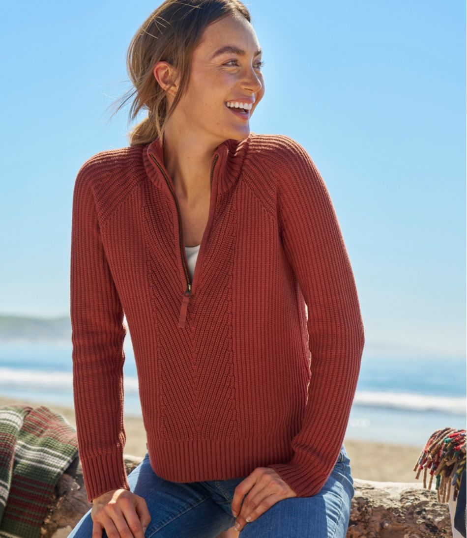 Women's Mariner Shaker Sweater, Quarter-Zip | L.L.Bean Best Seller